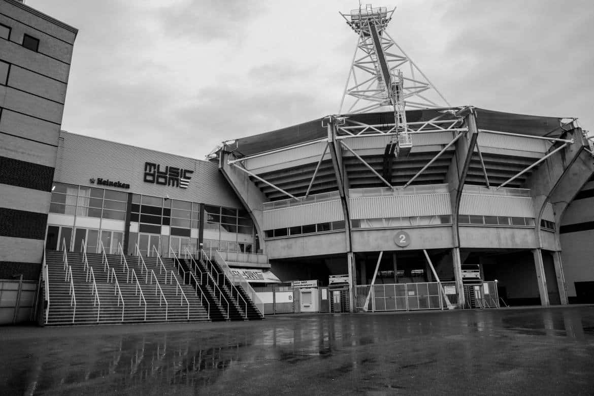 techno parties in football stadium music dome